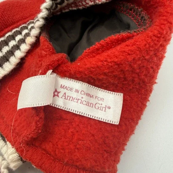 American Girl Doll Red Brown Varsity Cardigan Sweater Button Front 18 Inch Doll - Picture 5 of 5